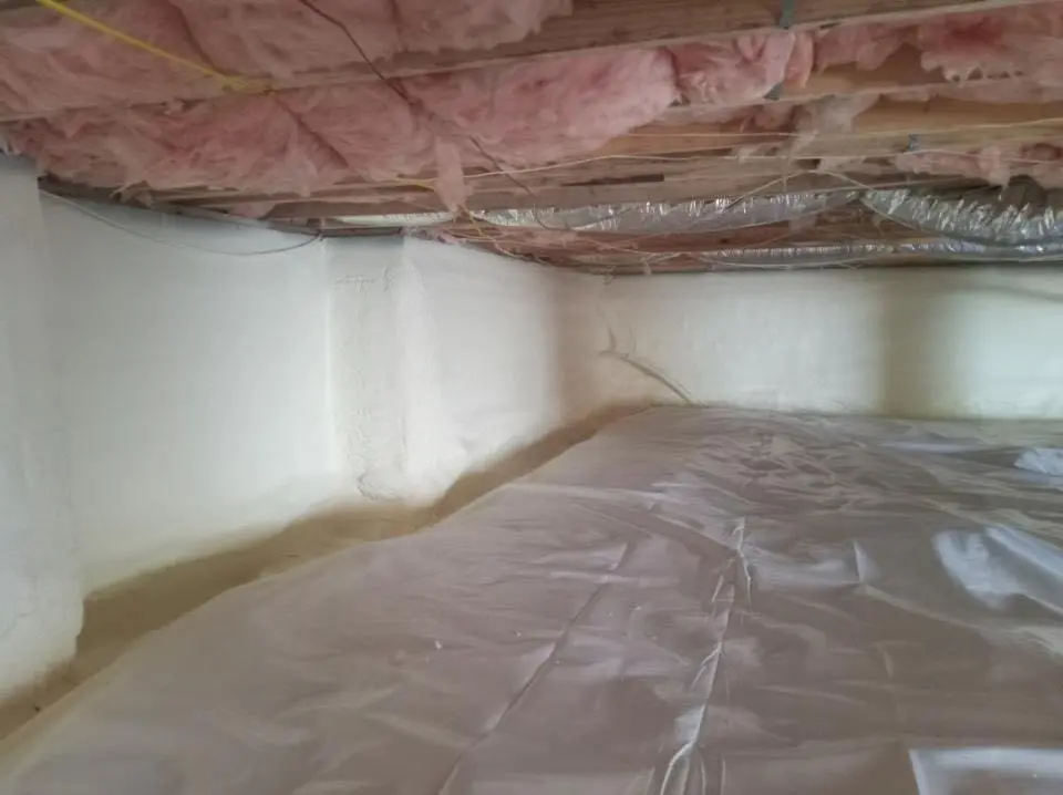 Crawl space encapsulation with closed-cell spray foam for Attic Insulation in Lewisburg